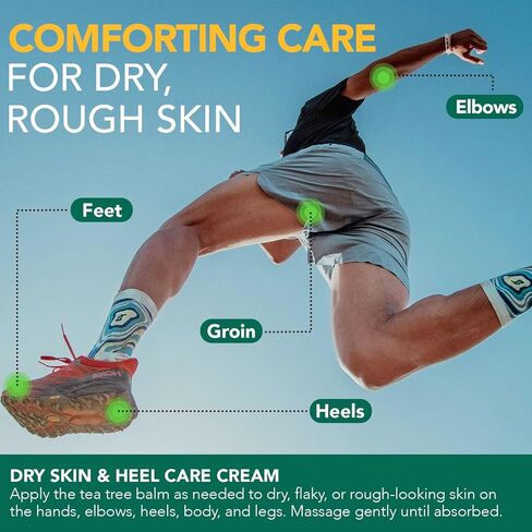 Tea Tree Oil Balm, Tea Tree Oil for Skin, Soothing Balm with Eucalyptus, Aloe, Lavender & Calendula, Soothes Dry, Itchy Skin on Feet, Body & Common Irritated Areas, Intense Moisturizer in Kuwait