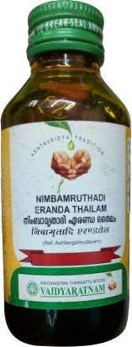 Vaidyaratnam Nimbamruthadi Eranda Thailam 100 ML (Pack of 3) Ayurvedic herbal products, Ayurveda Organic products in Kuwait