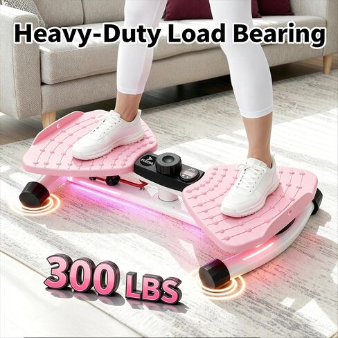 FLÉCHA Waist Twister Machine Exercise, Ab Workout Equipment, Waist Twisting Exercise Board with Digital Counter, Tracks Time Twists Calories, Non-Slip Core Trainer, 300 lb Capacity, Twist Board with Sweat Belt & Virtual Workout Plan, Resistance Bands, Pin in Saudi Arabia