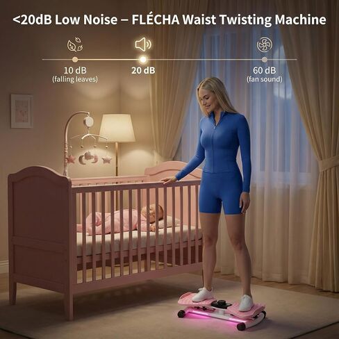 FLÉCHA Waist Twister Machine Exercise, Ab Workout Equipment, Waist Twisting Exercise Board with Digital Counter, Tracks Time Twists Calories, Non-Slip Core Trainer, 300 lb Capacity, Twist Board with Sweat Belt & Virtual Workout Plan, Resistance Bands, Pin in Saudi Arabia