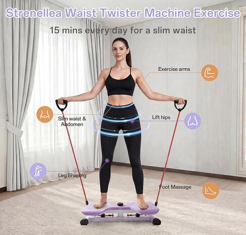 Waist Twister Machine Exercise Fitness Tool, Ab Twist Board with 300Lbs Capacity & 20dB Ultra-Quiet, Home Gym Workout Equipment for Women Belly Fat in Saudi Arabia