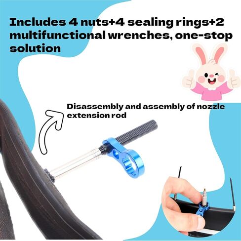 مجموعتان من ملحقات إطارات الدراجات، صمام صمولة الدراجة الممتاز، ساق صمام مع صمولة للدراجات الجبلية/الطرق (تتضمن مفتاح الربط وحلقة الختم) in Kuwait