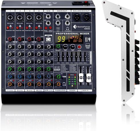 4 Channel Audio Mixer, 99 DSP Sound Board Console with 48V Phantom Power, Professional DJ Mixer for Podcasting, Streaming, Studio Recording (SMX4) in Saudi Arabia