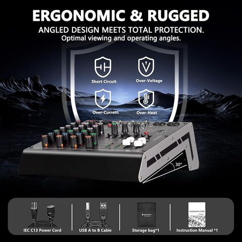 4 Channel Audio Mixer, 99 DSP Sound Board Console with 48V Phantom Power, Professional DJ Mixer for Podcasting, Streaming, Studio Recording (SMX4) in Saudi Arabia