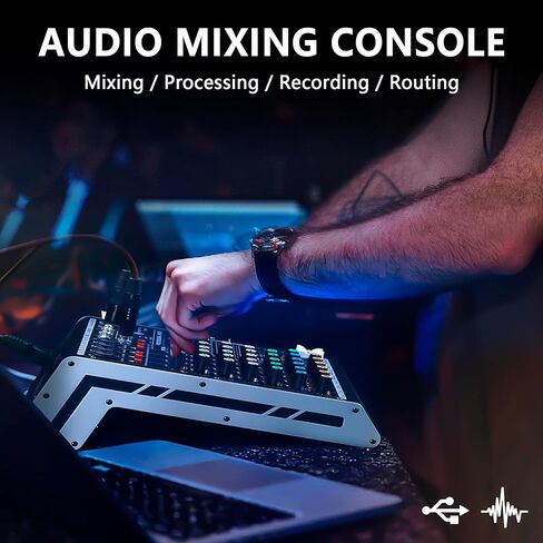 4 Channel Audio Mixer, 99 DSP Sound Board Console with 48V Phantom Power, Professional DJ Mixer for Podcasting, Streaming, Studio Recording (SMX4) in Saudi Arabia