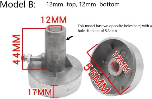 Washing Machine Spin Dryer Tub Coupling (Suitable for Semi-Automatic Twin-Tub Washing Machines, Spin Dryer Tubs, and Spin Dryer Motor Accessories) (Model A(14mm top12mm bottom)) in Kuwait