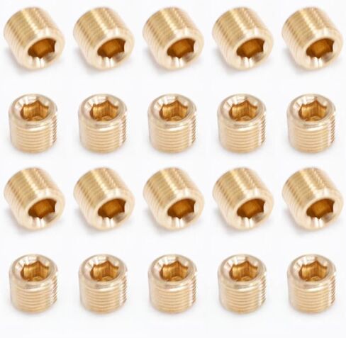 20pcs 1/8" NPT Male Brass Socket Head Cap Plugs, Internal Hex Threaded Pipe End Caps for Plumbing & Pneumatics in Saudi Arabia