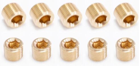 20pcs 1/8" NPT Male Brass Socket Head Cap Plugs, Internal Hex Threaded Pipe End Caps for Plumbing & Pneumatics in Saudi Arabia