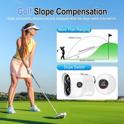 Range Finder Golf Rangefinder with Slope, 1200 Yards Laser Range Finder with 7X Magnification, Rechargeable Golf Range Finder with Flag Lock, Vibration, Magnetic, Golf Accessories for Men and Women in Saudi Arabia