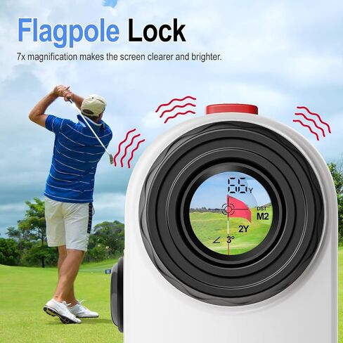 Range Finder Golf Rangefinder with Slope, 1200 Yards Laser Range Finder with 7X Magnification, Rechargeable Golf Range Finder with Flag Lock, Vibration, Magnetic, Golf Accessories for Men and Women in Saudi Arabia