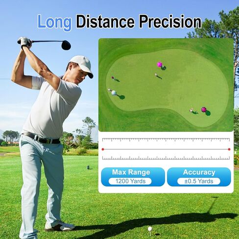 Range Finder Golf Rangefinder with Slope, 1200 Yards Laser Range Finder with 7X Magnification, Rechargeable Golf Range Finder with Flag Lock, Vibration, Magnetic, Golf Accessories for Men and Women in Saudi Arabia