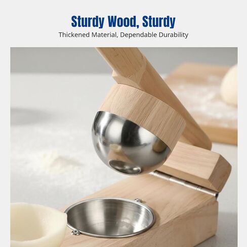 Wood Mochi Maker Qingtuan Rice Hand Pie Maker Manual Convenient Dough Presser Qingming Skin Maker for Camping Home, Rubber Wood 8CM in Saudi Arabia