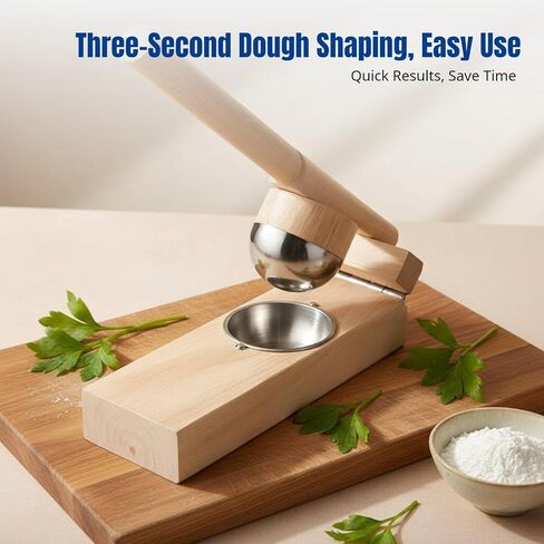 Wood Mochi Maker Qingtuan Rice Hand Pie Maker Manual Convenient Dough Presser Qingming Skin Maker for Camping Home, Rubber Wood 8CM in Saudi Arabia