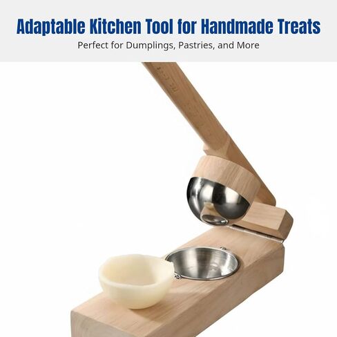 Wood Mochi Maker Qingtuan Rice Hand Pie Maker Manual Convenient Dough Presser Qingming Skin Maker for Camping Home, Rubber Wood 8CM in Saudi Arabia