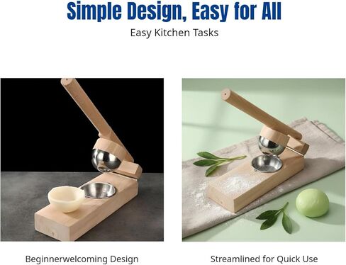 Wood Mochi Maker Qingtuan Rice Hand Pie Maker Manual Convenient Dough Presser Qingming Skin Maker for Camping Home, Rubber Wood 8CM in Saudi Arabia
