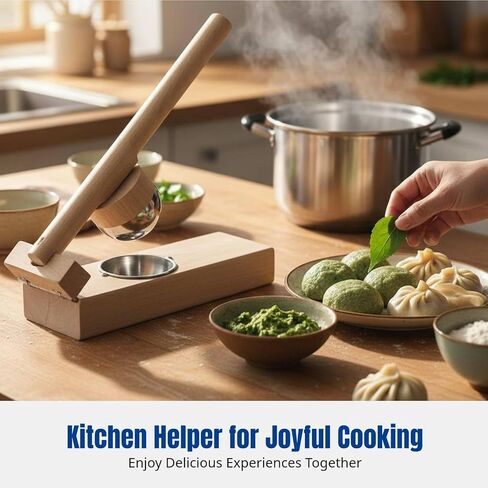 Wood Mochi Maker Qingtuan Rice Hand Pie Maker Manual Convenient Dough Presser Qingming Skin Maker for Camping Home, Rubber Wood 8CM in Saudi Arabia