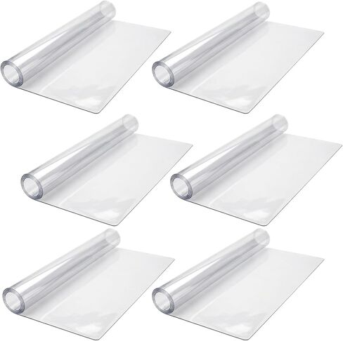 6 Pcs Nightstand Protector, Plastic Bedside Table Covers 15.8 x 23.6 Inch 1.5 mm Thick PVC Clear Table Cover Protector Coffee Tables Cover Multipurpose Clear Desk Mat Rectangle for Nightstand in Saudi Arabia