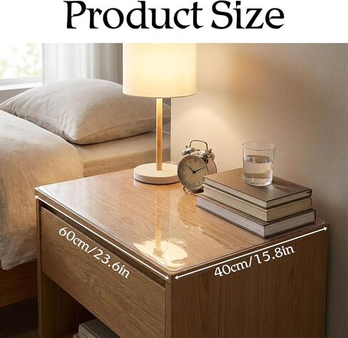 6 Pcs Nightstand Protector, Plastic Bedside Table Covers 15.8 x 23.6 Inch 1.5 mm Thick PVC Clear Table Cover Protector Coffee Tables Cover Multipurpose Clear Desk Mat Rectangle for Nightstand in Saudi Arabia