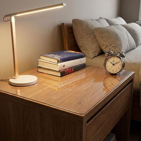 6 Pcs Nightstand Protector, Plastic Bedside Table Covers 15.8 x 23.6 Inch 1.5 mm Thick PVC Clear Table Cover Protector Coffee Tables Cover Multipurpose Clear Desk Mat Rectangle for Nightstand in Saudi Arabia