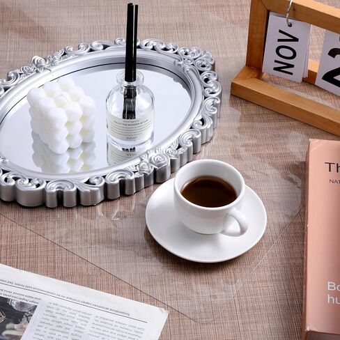 6 Pcs Nightstand Protector, Plastic Bedside Table Covers 15.8 x 23.6 Inch 1.5 mm Thick PVC Clear Table Cover Protector Coffee Tables Cover Multipurpose Clear Desk Mat Rectangle for Nightstand in Saudi Arabia