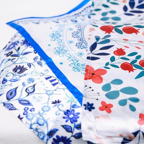 Challah Bread Covers, Included 3 Printed Pattern with Jewish Culture and Flowers, Bringing Elegance to Shabbat Table. Perfect Jewish Housewarming, Holiday, or Shabbat Gift in Kuwait