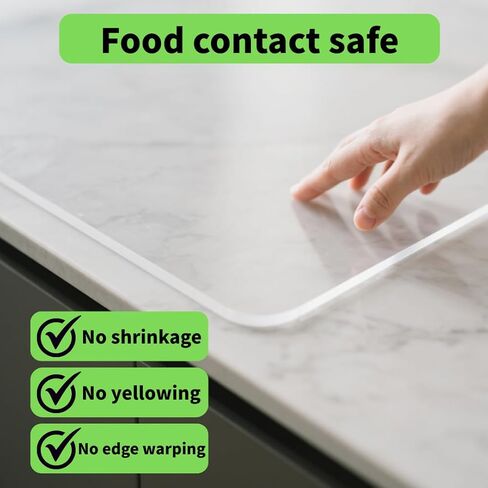 مفرش طاولة من البولي فينيل كلوريد مقاس 91.44 سم × 152.4 سم - مقاوم للماء، ومقاوم للحرارة، وسهل التنظيف، وواقي مكتب لتناول الطعام، والمكتب، وطاولات القهوة، ومقاوم للخدش. in Kuwait