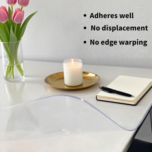 مفرش طاولة من البولي فينيل كلوريد مقاس 91.44 سم × 152.4 سم - مقاوم للماء، ومقاوم للحرارة، وسهل التنظيف، وواقي مكتب لتناول الطعام، والمكتب، وطاولات القهوة، ومقاوم للخدش. in Kuwait