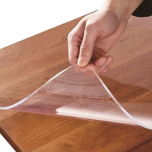 Square 48x48 Inches 1.5mm Thick Transparent Table Protector Waterproof PVC Table Pad Desk Cover Plastic Desk Mat for Night Stand Sofa Side End Dresser Coffee Table Heat Resistant Non-Slip in Saudi Arabia