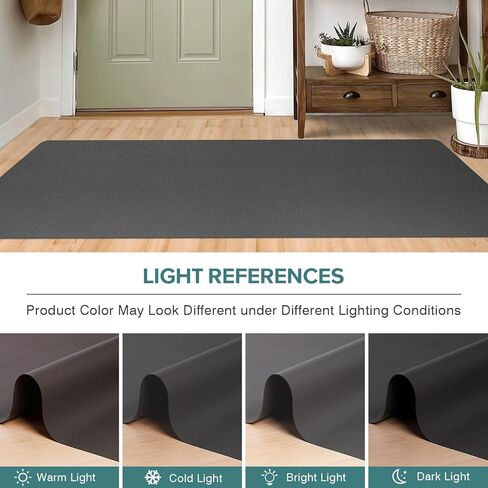 Dark Gray Plastic Table Protector Cover Pad, 1.5mm Thick Waterproof Leather-Look PVC Rectangle Desk Mat, Anti Scratch Oil Resistant Table Top Area Mat for Counter, Office (24x48 inch) in Kuwait