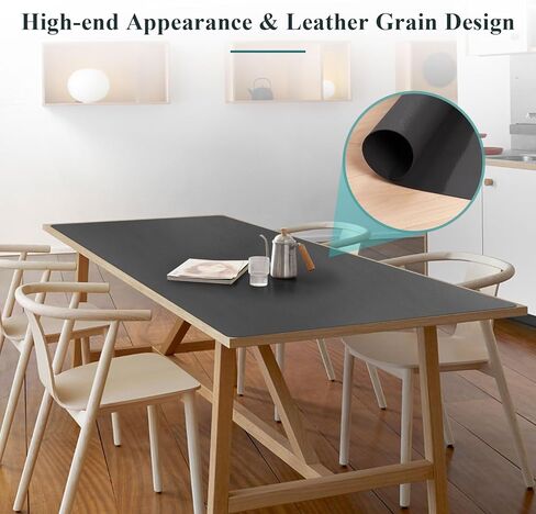 Dark Gray Plastic Table Protector Cover Pad, 1.5mm Thick Waterproof Leather-Look PVC Rectangle Desk Mat, Anti Scratch Oil Resistant Table Top Area Mat for Counter, Office (24x48 inch) in Kuwait
