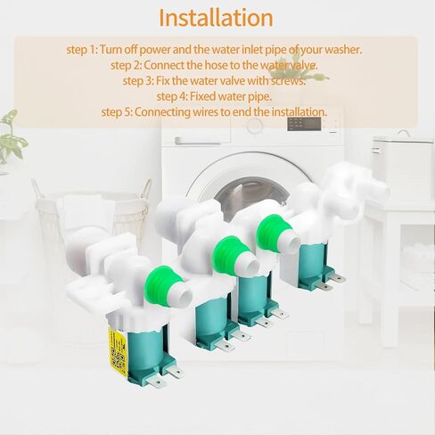 WA50R5200AW WA45M7050AW WA50R5400AV Washer Water Inlet Valve for Samsung WA44A3405AP WA45H7000AP WA45H7000AW WA54R7600AW WA45T3400AV WA50R5400AW WA400PJHDWR WA40J3000AW WA422PRHDWR WA54R7600AV in Saudi Arabia