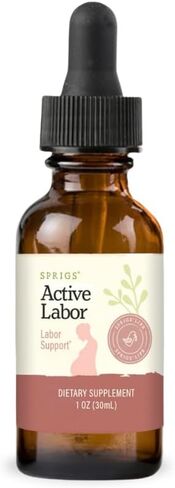 SPRIGS Active Labor, 1 Oz | Herbal Birth Support Tincture Supplement with Blue Cohosh, Red Raspberry Leaf & Motherwort Herb | Birthing Kit Essential to Help Healthy Contractions & Kick Start Delivery in Kuwait