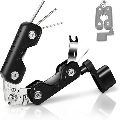 قاطع لفاف سلسلة الجيتار من GUITTO، أداة سحب دبوس الجسر مع 3 مفاتيح سداسية ومفك براغي واحد، أداة جيتار 7 في 1 للجيتار الكهربائي الصوتي GGT-02 in Kuwait