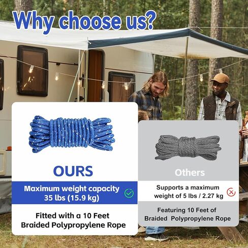 6-Pack Heavy Duty Rope Tensioner with Pulley Lock Mechanism - Knot-Free Tie Down Straps & Reflective Paracord Adjuster - Premium Tarp Tightener Tool for Camping Accessories, Kayaks, Canopy & Cargo in Saudi Arabia