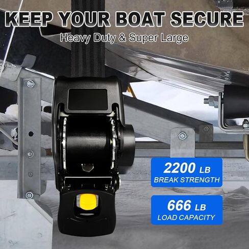 الترباس على أشرطة سقاطة القارب، ربطات مقطورة رافدة قابلة للسحب، 2 × 50 بوصة، قوة كسر 2200 رطل، حزام رافدة قابل للتركيب للخدمة الشاقة للملح والمياه العذبة البحرية Jetski Snowmobile ATV in Kuwait
