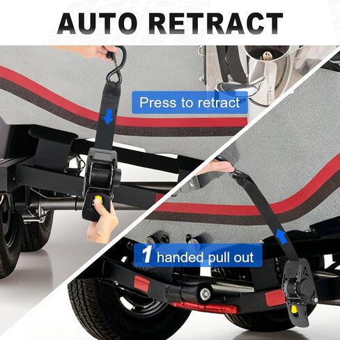 الترباس على أشرطة سقاطة القارب، ربطات مقطورة رافدة قابلة للسحب، 2 × 50 بوصة، قوة كسر 2200 رطل، حزام رافدة قابل للتركيب للخدمة الشاقة للملح والمياه العذبة البحرية Jetski Snowmobile ATV in Kuwait