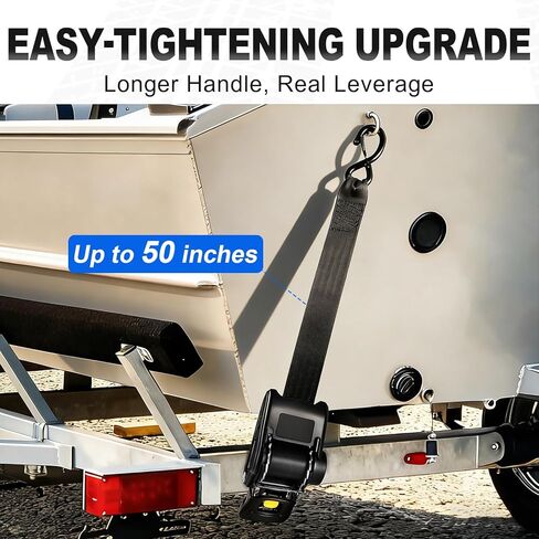 الترباس على أشرطة سقاطة القارب، ربطات مقطورة رافدة قابلة للسحب، 2 × 50 بوصة، قوة كسر 2200 رطل، حزام رافدة قابل للتركيب للخدمة الشاقة للملح والمياه العذبة البحرية Jetski Snowmobile ATV in Kuwait