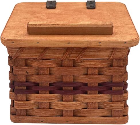 أميش وصفة صناديق سلة جلدية مفصلية غطاء البلوط الصلب من سلال الأميش وما وراءها (الأخضر) in Kuwait