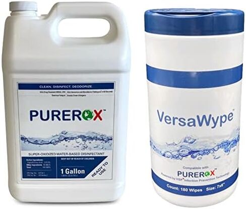 حزمة برو للتطهير والمسح للمهام الصغيرة - امسح وأزل 99.99% من الفيروسات والبكتيريا والفطريات. درجة المستشفى. آمن للاستخدام في أي مكان في المدارس والمرافق الطبية والتجارية. صفر بقايا سامة. لا شطف in Kuwait