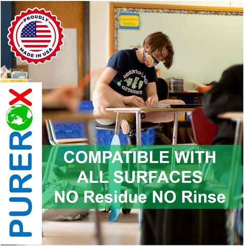 حزمة برو للتطهير والمسح للمهام الصغيرة - امسح وأزل 99.99% من الفيروسات والبكتيريا والفطريات. درجة المستشفى. آمن للاستخدام في أي مكان في المدارس والمرافق الطبية والتجارية. صفر بقايا سامة. لا شطف in Kuwait