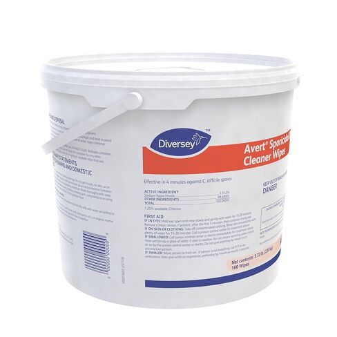Diversey 100895931 Avert Sporicidal Disinfectant Cleaner, Hospital Grade Kills C. Difficile Spores, Extra Large Size Wipes, 160-Wipes, 1-Bucket in Saudi Arabia