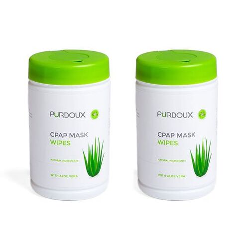 PURDOUX CPAP Mask Wipes, Aloe Vera, Unscented - Two Canister in Saudi Arabia