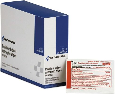 First Aid Only G310 Povidone-Iodine Wipe 50 Box 50Box(G-310) in Saudi Arabia