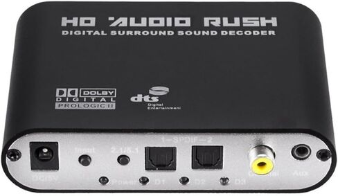 مضخم صوت رقمي إلى تناظري 5.1 + كابل ألياف بصرية SPDIF محوري إلى محول تناظري بصري AC3 للتلفزيون، in Kuwait