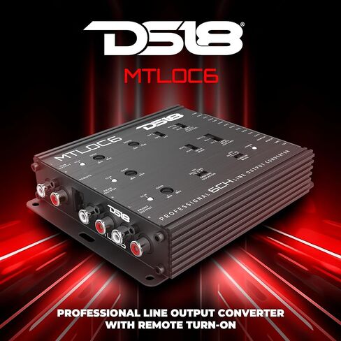 DS18 MTLOC6 6-Channel High-to-Low Level Line Output Converter with Remote Turn-On | Selectable 20/60/20kΩ Input Impedance | Aluminum Housing with Bass Boost (0–12dB) in Saudi Arabia