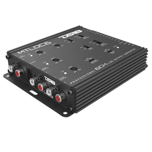 DS18 MTLOC6 6-Channel High-to-Low Level Line Output Converter with Remote Turn-On | Selectable 20/60/20kΩ Input Impedance | Aluminum Housing with Bass Boost (0–12dB) in Saudi Arabia