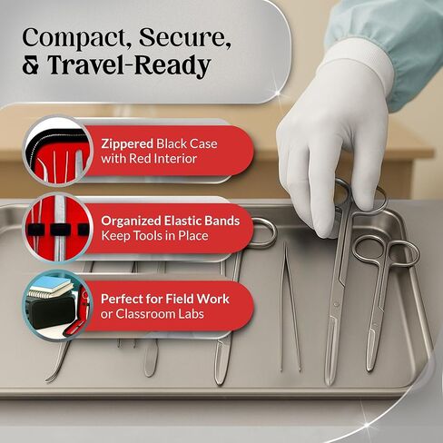 30 Pcs Advanced Dissection Kit for Biology Lab Anatomy |Set for Medical Students and Veterinary with Stainless Steel Scalpel Knife Handle Blades in Kuwait