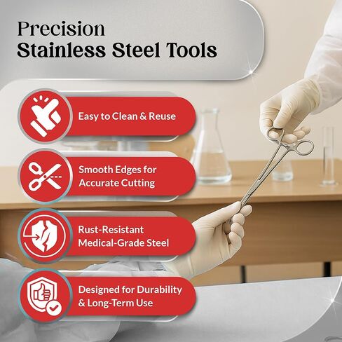 30 Pcs Advanced Dissection Kit for Biology Lab Anatomy |Set for Medical Students and Veterinary with Stainless Steel Scalpel Knife Handle Blades in Kuwait