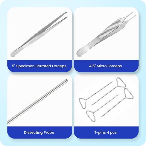 Core Flex Advanced Dissection Kit Biology Lab Anatomy Dissecting Set with Stainless Steel Scalpel Knife Handle Blades for Medical and Veterinary Students Stainless Steel 15-Piece in Kuwait
