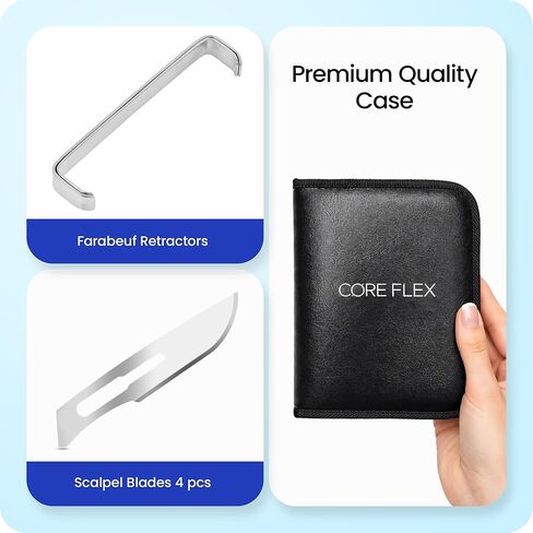 Core Flex Advanced Dissection Kit Biology Lab Anatomy Dissecting Set with Stainless Steel Scalpel Knife Handle Blades for Medical and Veterinary Students Stainless Steel 15-Piece in Kuwait